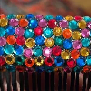 Rare Vintage RICHARD KERR Pave Multi-Color Crystal 80s Hair Comb Richard Kerr | Accessories | Rare Vintage Richard Kerr Pave  main image 4